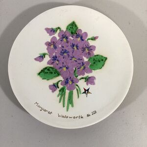 Vintage OES Masonic Order of the Eastern Star 1962 Hand Painted Plate Floral